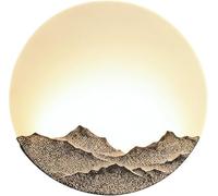 Wmmner Wall Light 3-Color Dimmable - Creative Led Mountain Relief with Round Acrylic Shade for Bedroom and Living Room Lighting/Mud/43Cm