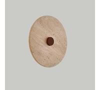 Wmmner Wall Light Japanese Simple Round Interior Sconce Stone Natural Yellow Travertine Lamp Led Decoration in Shops, Bars and Clothing/Brown/L