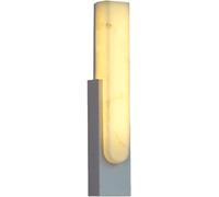 Wmmner Wall Light Led - Dimmable Fake Marble Long Wall Lamp for Bedroom Hallway Bar Bathroom & Porch Black Wall Lighting Fixture(Gold)/White