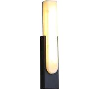 Wmmner Wall Light Led - Dimmable Fake Marble Long Wall Lamp for Bedroom Hallway Bar Bathroom & Porch Black Wall Lighting Fixture(Gold)/ Waves