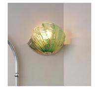 Wmmner Wall Light Light Light Brass Shell Creative Glass Decoration French Retro Living Room Bedroom Foyer Corridor Mirror/Green