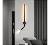Wmmner Wall Light Sconces Led Rotating Lamp Head Bedside Lamp Reading Light Long Strip Light + Spotlight/White Light/B