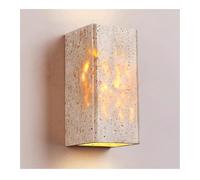 Wmmner Wall Light Yellow Travertine Wall Lamp Outdoor Waterproof Led Cuboid Wall Light Modern Natural Stone Sconce Lighting Fixture 3000K Warm White for Garage Bathroom Entryway Yard Corridor Dining R