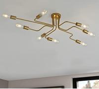 Wmmner Wall Lighting, Sputnik Chandelier 8 Lights Semi Flush Mount Ceiling Light Modern Industrial Metal Art Ceiling Lamp for Living Room Dining Room Bedroom