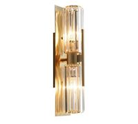 Wmmner Wall Lights Indoor Modern Made of Crystal, Elegant Golden, Large with Two Heads, Make-Up Lights Above The Mirror, Living Room, Bedroom/One Color/43 * 10Cm