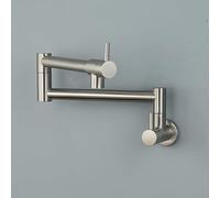 Wmmner Wall Mounted, Kitchen Sink Pot Filler Faucet, Swivel Stainless Steel,Gun Gray/Brushed/a