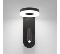 Wmmner Wall Sconce Indoor Wall Lights with Rotating Spotlight and On/Off, 9W Wall Lamps+2W Reading Spotlight, Minimalist Bedside Headboard Wall Mounted Night Lighting(3000K,White)/3000K/Black