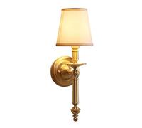 Wmmner Wall Sconces, Farmhouse Chandelier Creative Bedside E-Dison Light Fabric Creative Modern Cloth Art Craft Lampshade Living Room Corridor Aisle Staircase Single Head Wall Lamp Copper Gold Bedroo