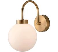 Wmmner Wall Sconces for Bedroom Hardwired Traditional with Milk Glass Shade Antique Gold Gooseneck Bathroom Wall Light Fixture Indoor Modern Bedside Wall Lamp for Bedroom Living Room Boar