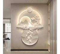 Wmmner Wall Sconces for Bedroom Led Picture of Nine Fish Wall Sculptures Decorative Mounted Lamp Living Room Hanging Art with Led Light(C 29.5In)/B/35.4In