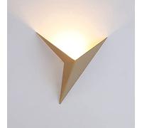 Wmmner Wall Sconces for Bedroom Led Wall Light 3W Metal Sconce Geometric Wall Lamp Uplighter Wall Mounted Lamps for Living Room Balcony Stair Bedroom Bedside Lights/Gold-6000K
