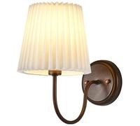 Wmmner Wall Sconces for Bedroom Light with Pleated Fabric Shade Gooseneck Farmhouse Vintage Oil Rubbed Bronze Antique Wall Lamp for Bedroom Bedside Living Room Bathroom