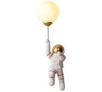 Wmmner Wall Sconces for Bedroom Nursery Hardwired Moon Wall Light Astronaut Night Light Decor Nordic Modern for Bedroom Mounted Lamp for Boys Bedside Girls Board/Jump