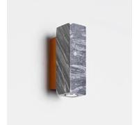 Wmmner Wall Sconces for Bedroom Wabi-Sabi Marble Wall Light Nature Stone Wall Lamp Squ Modern Long Tube Hardwired Vintage Bedside Fixture for Living Room Bedroom Corridor Stairs/23Cm
