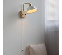 Wmmner Wall Sconces Mid Century Modern with White Glass Shade Adjustable Wood Rustic Farmhouse Fixture Brass Flower Lamp Pull Cfor Bedroom Living Room Dining Room/Log