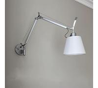 Wmmner Wall Sconces Modern Scalable Rocker Arm E27 Long Swing-Arm with Adjustable Fabric Shade Lamp for Bedroom(B)