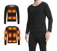 Wmmner Winter Men Heated Underwear Set USB Heating Body Suit Top and Pants Outdoor Sport Warm Swear Ski Base Layer Clothing with 28 Heating Zones,Batteries Not Included/Single Top/4Xl