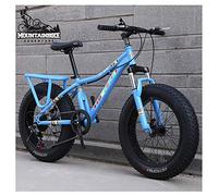 Wmmner Women Hardtail Mountain Trail Bike 20 inch with Dual Disc Brake, Girls All Terrain Anti-Slip Front Suspension Fat Tire High-Carbon Steel Mountain Bicycle, Adjustable Seat,Yellow,24 Speed/Blue/2