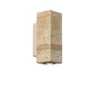 Wmmner Yellow Travertine Wall Sconce, Geometric Simplicity Wall Mounted Lamp Warm E27 Spotlight Wall Light for House Garage Entryway Yard(Cylinder,Height 16Cm)/Rectangle/Height 16Cm