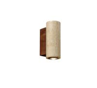 Wmmner Yellow Travertine Wall Sconce, Modern Marble Geometric Wall Lamp Indoor Warm Wall Mount Light for Bedroom Bedside Entryway Porch(Square,6.29In)/Cylinder/6.29In