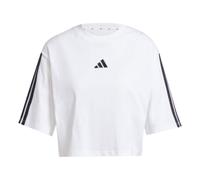 (WMNS) adidas Essentials 3-Stripes Cotton Loose T-Shirt Asia Sizing 'White Black' JD4999 M