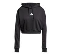 (WMNS) adidas Essentials 3-Stripes French Terry Crop Hoodie Asia Sizing 'Black' JE0017 M