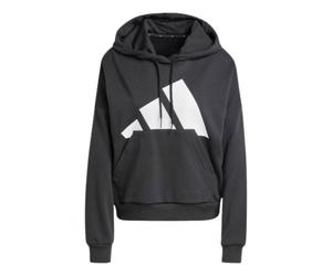 (WMNS) adidas Essentials Big Logo French Terry Loose Hoodie Asia Sizing 'Black White' JN1845 M