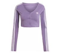 (WMNS) adidas originals Adicolor Classics 3-Stripes Button Long Sleeve Tee 'Purple' IK6616 M