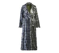 (WMNS) adidas originals x IVY PARK Long Plaid Sequins Jacket 'Dark Blue Wild Pine Metallic Silver' HC5954 L