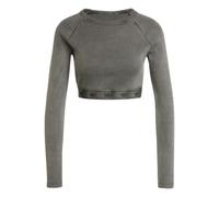 (WMNS) adidas Ribbed Long Sleeve Crop Top Asia Sizing 'Black' JD0014 S