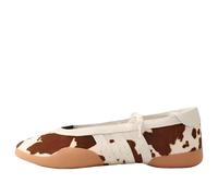 (WMNS) adidas Tarkwondo Mei Cow Print Ballerina Shoes 'Aurora Coffee Cloud White Gum' KJ0229 12.5