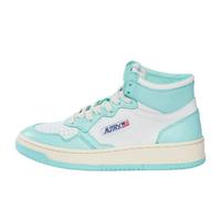 (WMNS) Autry Medalist Mid Leather Sneakers Two-Toned 'White Light Teal' AUMW-WB20 6