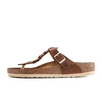 (WMNS) Birkenstock Gizeh Braided Waxy Leather Narrow Fit Sandals 'Cognac' 1021336 5-5.5
