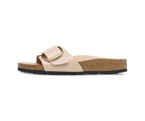 (WMNS) Birkenstock Madrid Big Buckle Natural Leather Patent Narrow FIt Sandals ' High Shine New Beige' 1026496 8-8.5