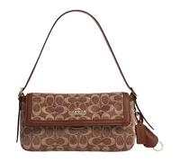 (WMNS) COACH Etta Small Flap Shoulder Bag in Signature Chenille 'Light Khaki Vintage Brown' CCV65-IMYN0 F