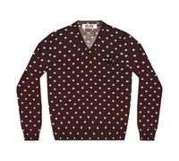 (WMNS) COMME des GARCONS PLAY Polka Dot Sweater Black Emblem 'Burgundy' AZ-N035-051-3 XS