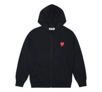 (WMNS) COMME des GARCONS PLAY Zip Hooded Sweatshirt With Red Family Heart 'Black' AZ-T293-051-1 XL