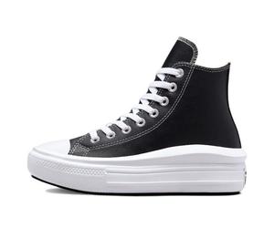 (WMNS) Converse Chuck Taylor All Star Move Platform High 'Leather - Black' A04294C 8