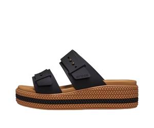 (WMNS) Crocs Brooklyn Woven Buckle Sandals 'Black Brown' 209978-001 8