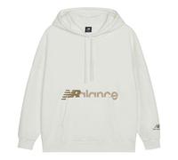 (WMNS) New Balance Logo Print Hoodie Asia Sizing 'White Brown' AWT13348-SST XL
