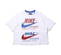 (WMNS) Nike logo Splicing Short Sleeve US Edition White CJ2040-100 S