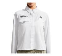 (WMNS) Nike x ACG Aireez Button-Up Graphic Trail Shirt 'Summit White Black' IU8152-100 L