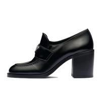 (WMNS) PRADA Brushed Leather High-heel Loafers 'Black' 1D223N_055_F0002_F_075 6.5