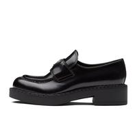 (WMNS) PRADA Chocolate 50mm Brushed Leather Loafer 'Black' 1D246M_ULS_F0002_F_B050 6