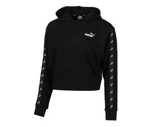 (WMNS) PUMA Amplified Cropped Tr Hoodie 'Black White' 586592-01 M