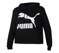 (WMNS) PUMA Classics Logo Hoody Knitting Pullover Fleece Black 595915-01 M