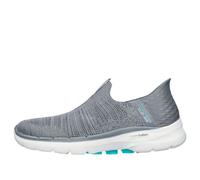 Skechers Women's GO Walk 6 Fabulous View Sneaker, Gray Textile/Trim, 3 UK