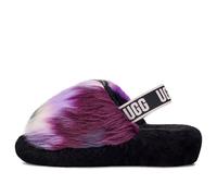 (WMNS) UGG Fluff Yeah Slide Tie Dye 'Black White Purple' 1117326-MGNL 6