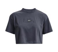 (WMNS) Under Armour Branded Logo Crop T-shirt 'Storm Grey' 1376751-044 XS