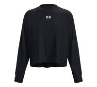 (WMNS) Under Armour Logo Rival Terry Oversized Crew 'Black' 1376995-001 M